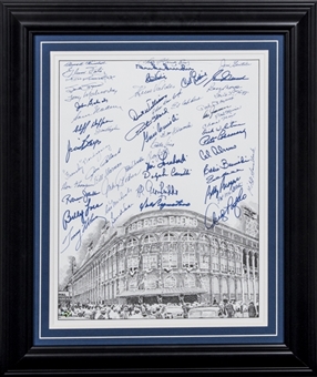 Ebbets Field Multi-Signed Framed Lithograph with 50+ Signatures Including Snider, Miksis and Erskine (Beckett PreCert)